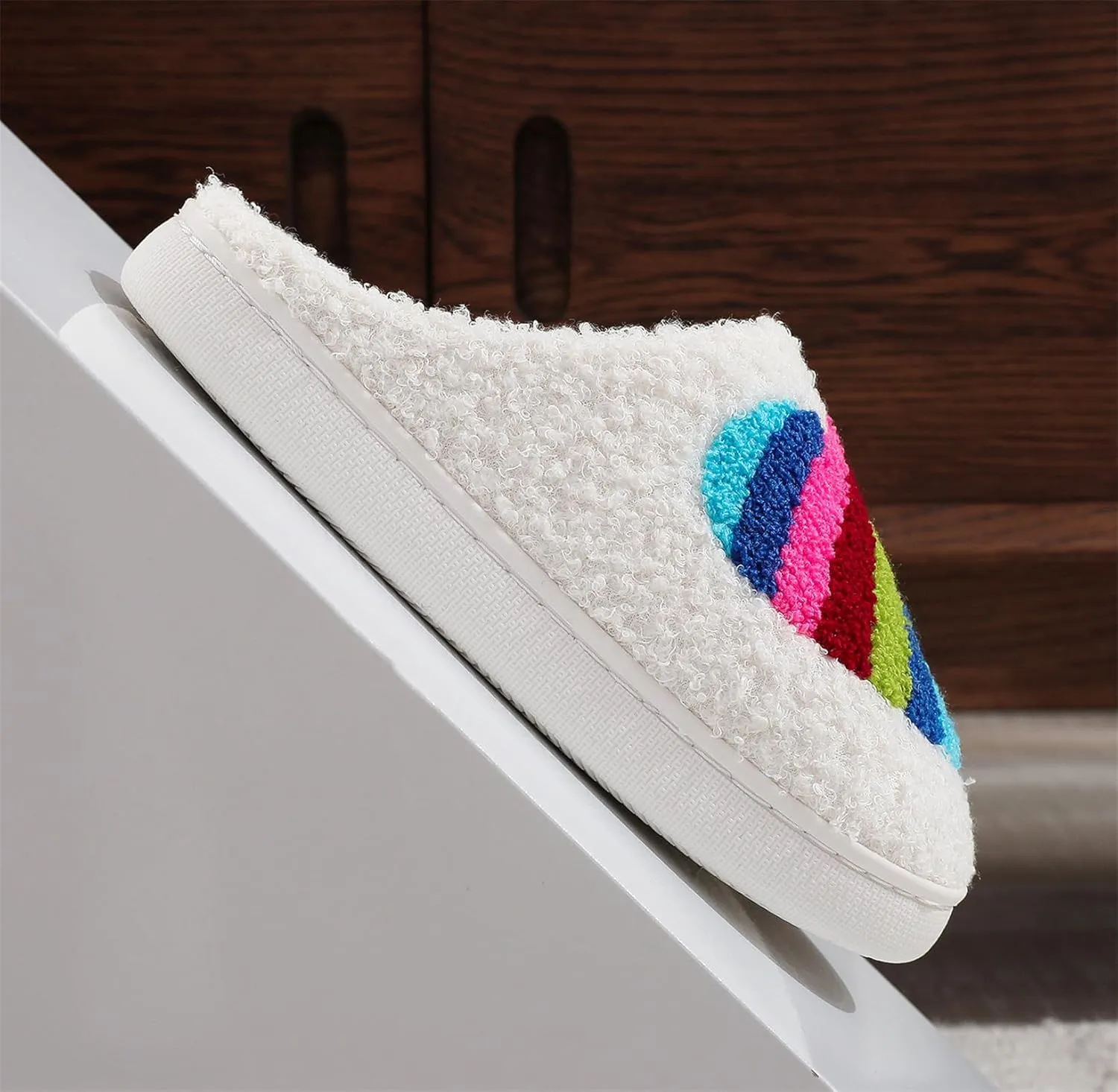 Slippers Women Fuzzy Valentines House Rose Heart Bedroom Platform Fleece Slipper Indoor Couple Warm Cozy Winter Home Non Slip Wool Lined Shoes