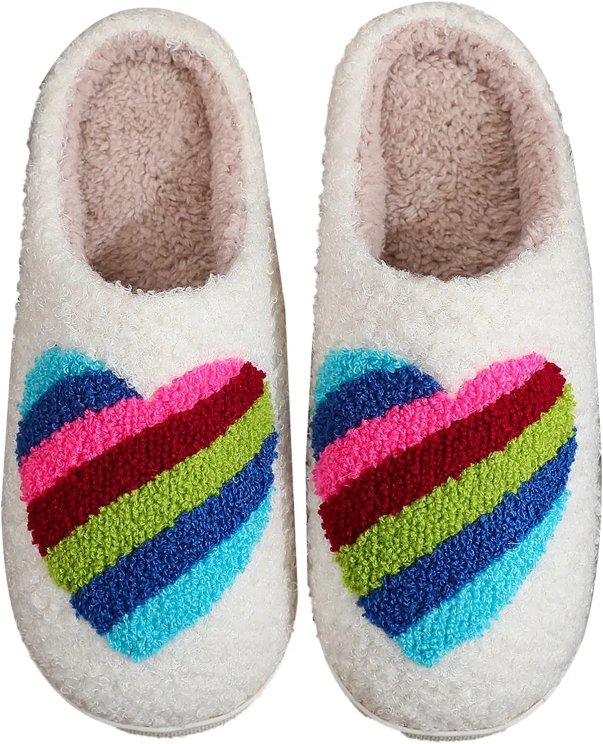 Slippers Women Fuzzy Valentines House Rose Heart Bedroom Platform Fleece Slipper Indoor Couple Warm Cozy Winter Home Non Slip Wool Lined Shoes