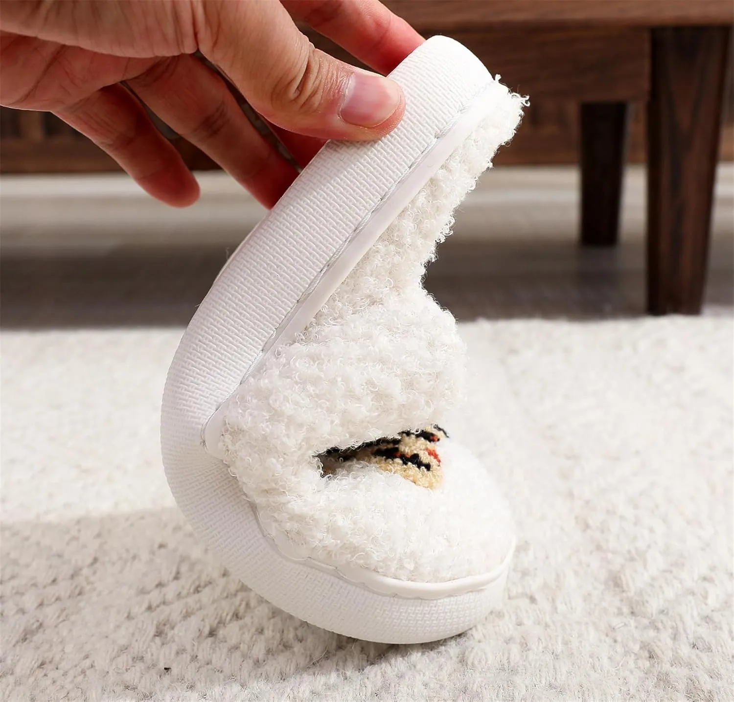 Slippers Women Fuzzy Valentines House Rose Heart Bedroom Platform Fleece Slipper Indoor Couple Warm Cozy Winter Home Non Slip Wool Lined Shoes