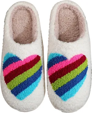 Slippers Women Fuzzy Valentines House Rose Heart Bedroom Platform Fleece Slipper Indoor Couple Warm Cozy Winter Home Non Slip Wool Lined Shoes