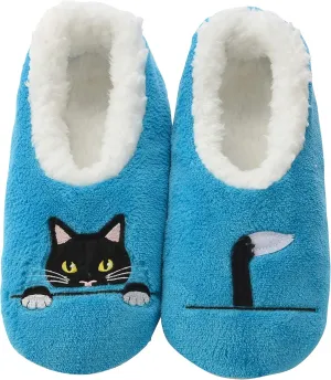 Snoozies Pairable Slipper Socks - Non-Slip Fuzzy Cat Slippers for Women
