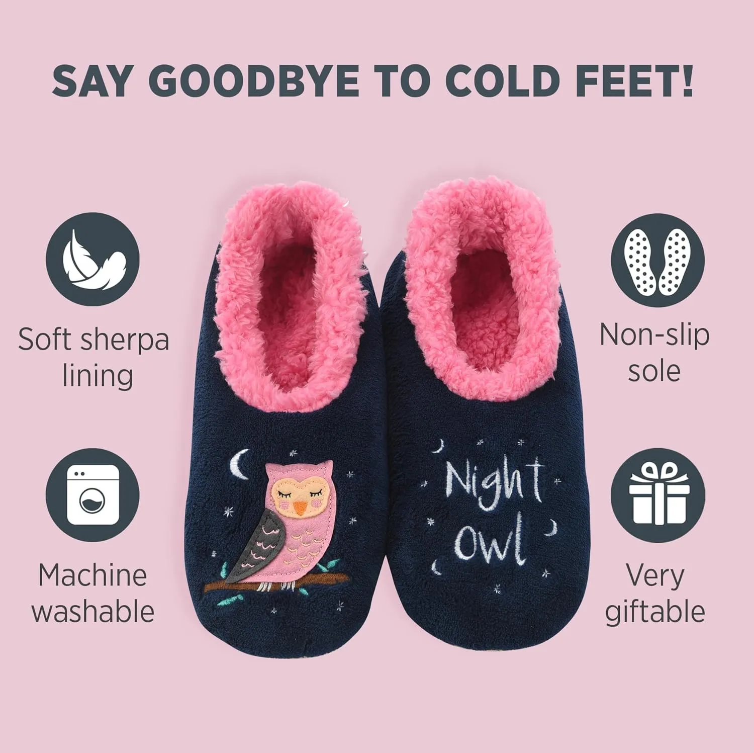 Snoozies Pairable Slipper Socks - Slippers for Women, Non-Slip Fuzzy Slipper Socks