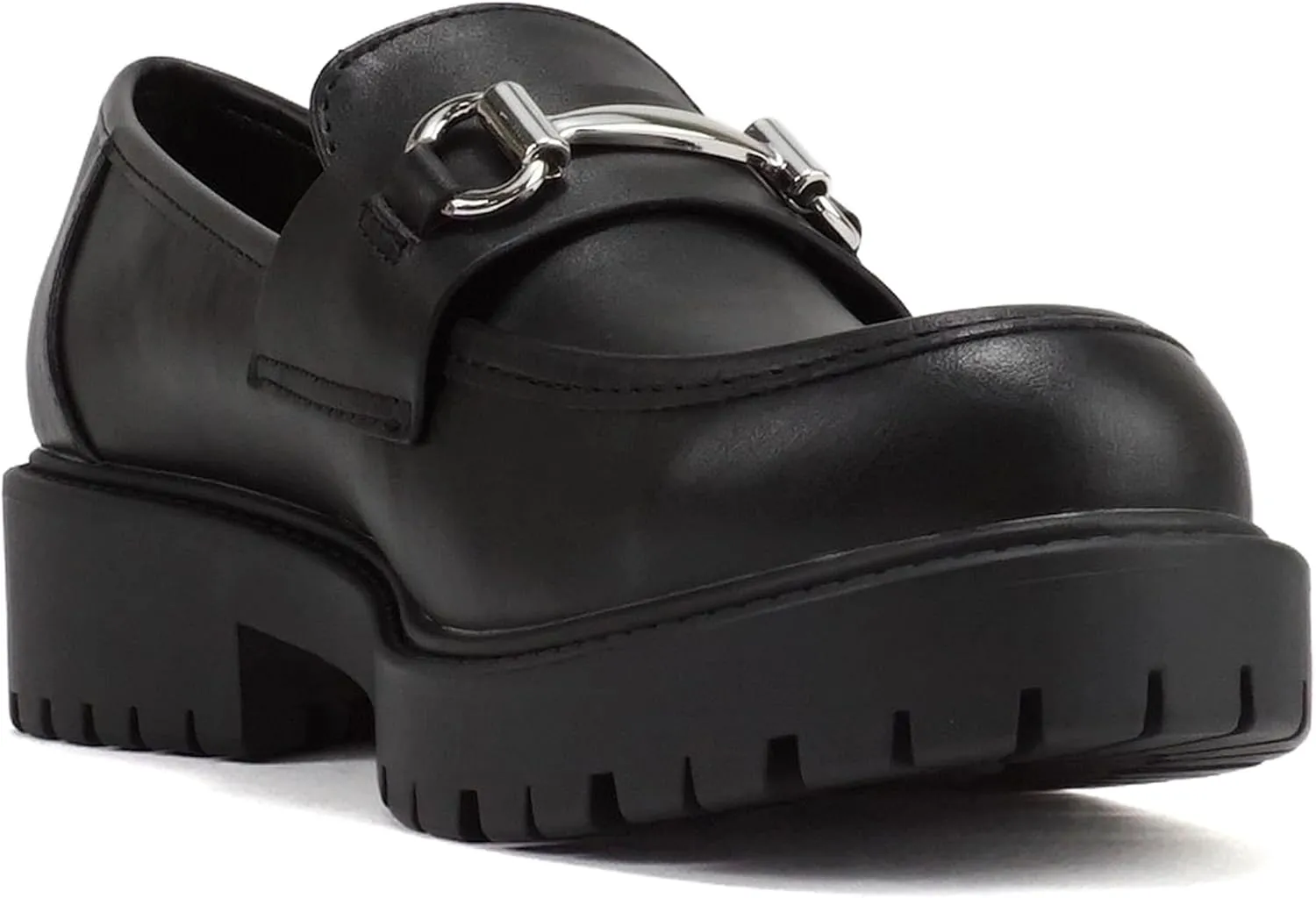 Soda “Bedale” ~ Women Round Toe Low Heel Lug Sole Slip-On Horse Bit Loafer Shoe