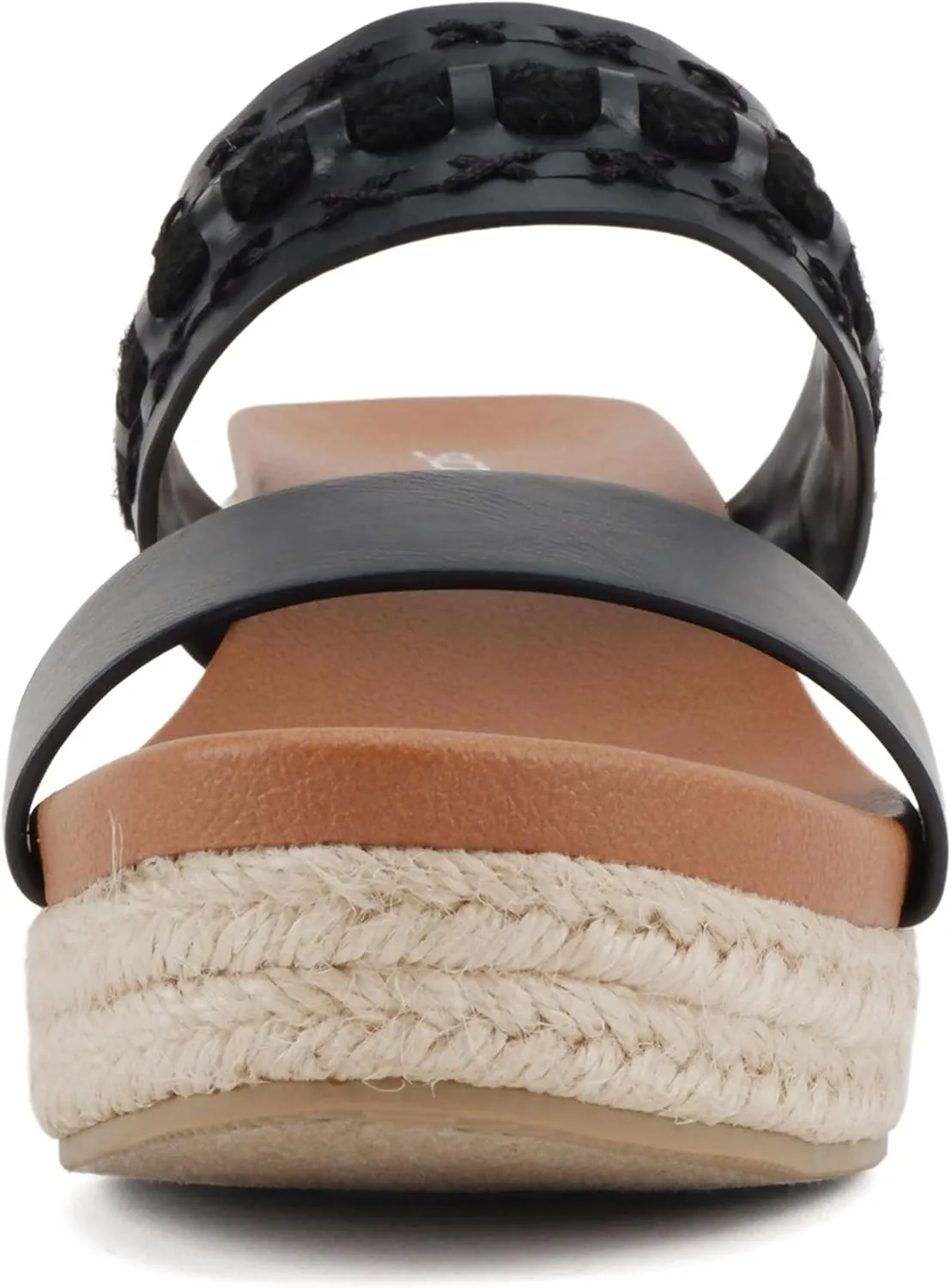 Soda “Bow” ~ Women Open Round Toe Double Strap Wedge Sandal