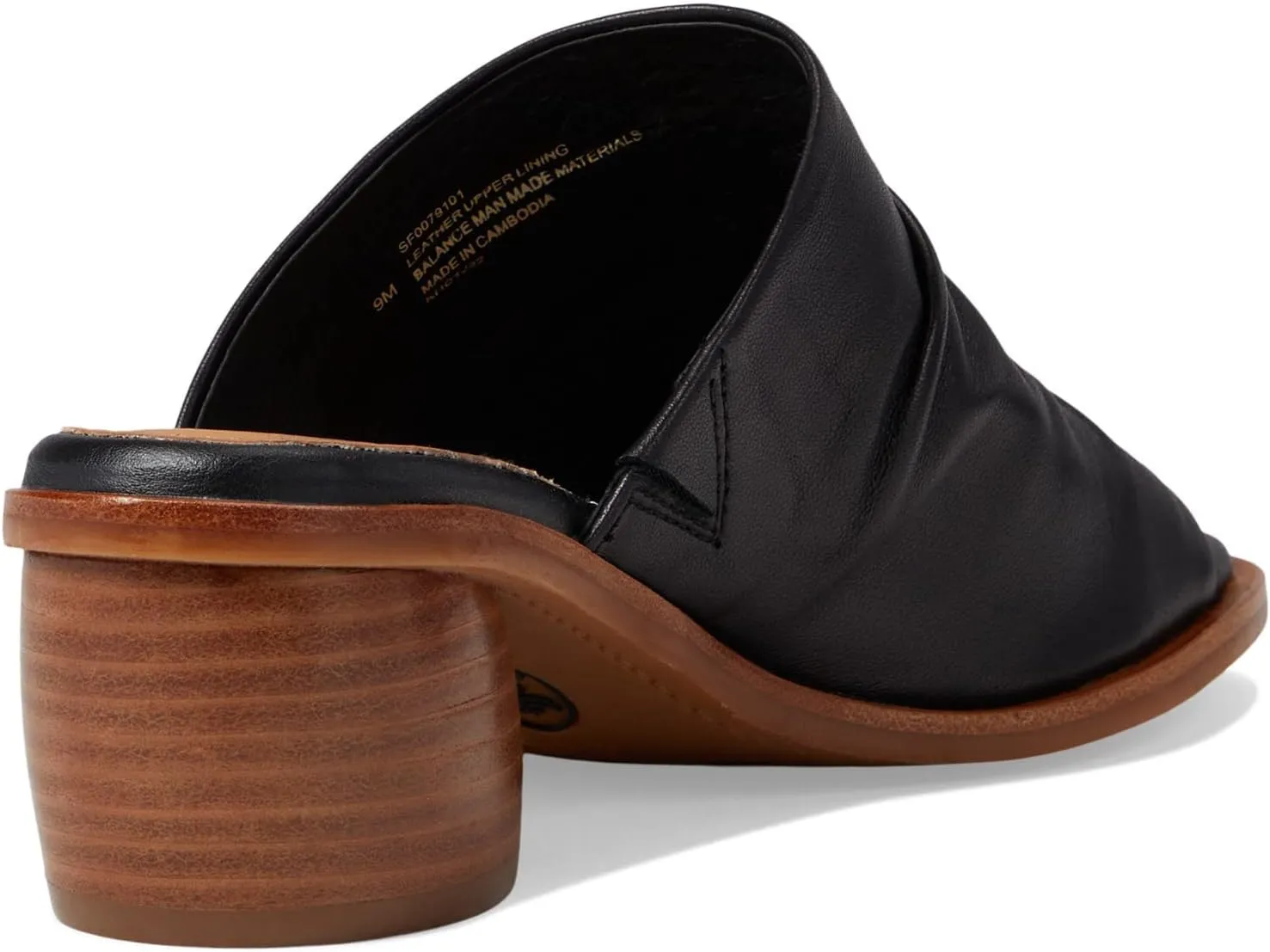 Sofft Chrissie - Heels for Women - Supple Ruched Leather Upper - Round Open Toe - Rounded Stacked Heel
