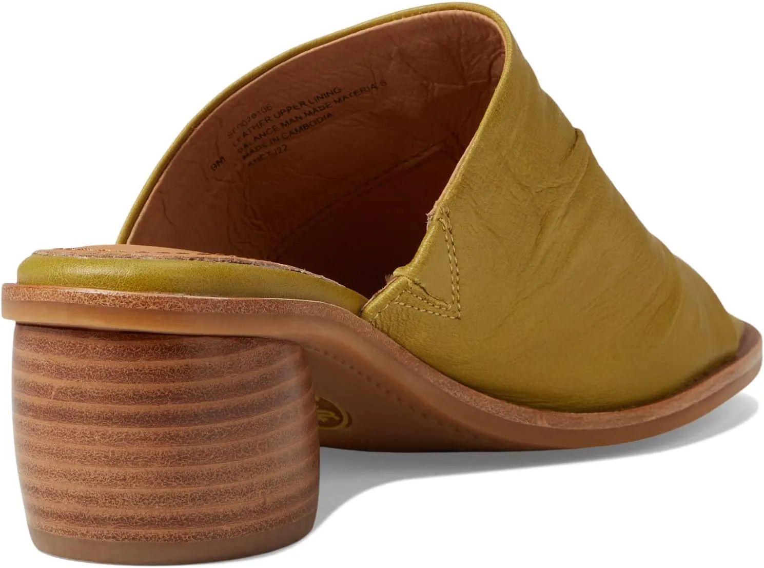 Sofft Chrissie - Heels for Women - Supple Ruched Leather Upper - Round Open Toe - Rounded Stacked Heel