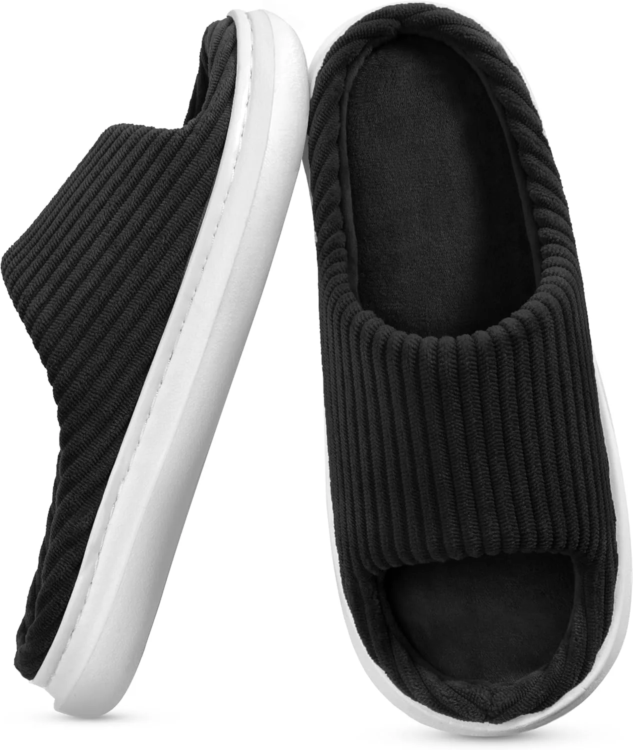 SOULROSE Summer House Memory Foam Slippers Comfy Spa Bedroom Slides Women Cloud Lightweight Waffle Cozy Open Toe Indoor Outdoor Platform Shoes