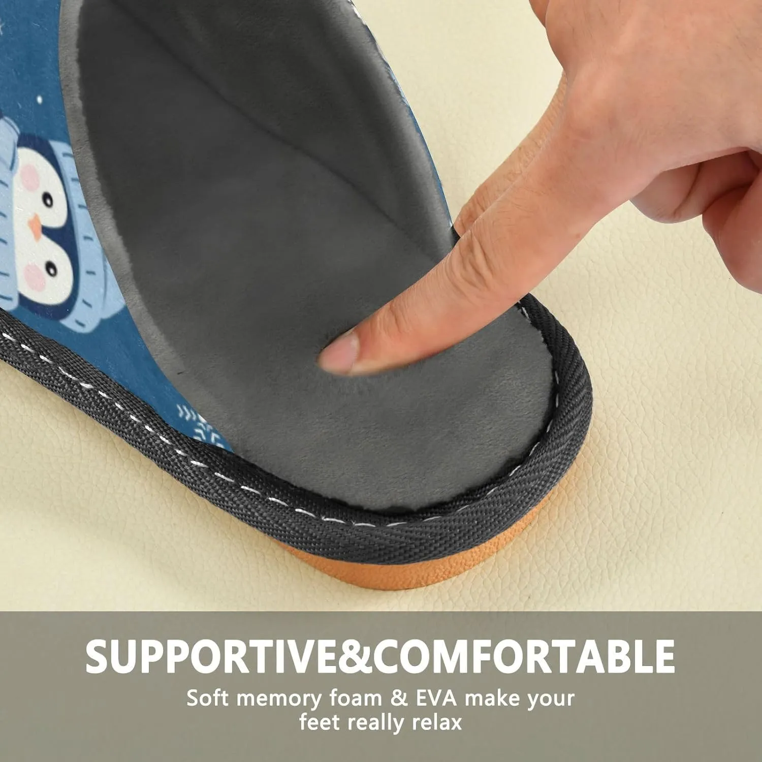 Spa Slippers Indoor House Fuzzy Slippers Soft Memory Foam Non-Slip Home Slipper Winter Shoes For Bedroom Hotel Travel 4-11