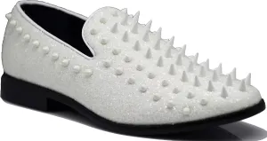 SPK09 Men's Vintage Spike Dress Loafers Slip On Fashion Shoes Classic Tuxedo Dress Shoes