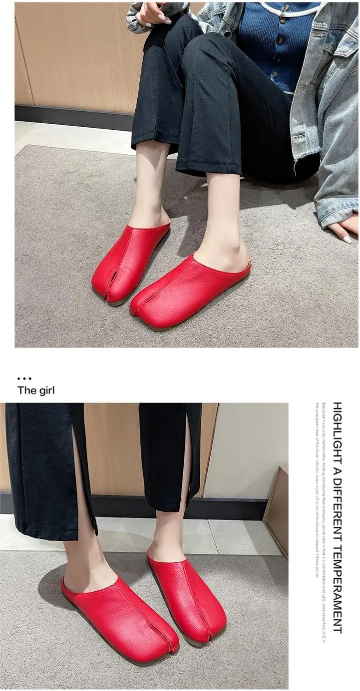 Tabi Shoes Loafer Mules Flats Split Toe Ballet Sandals Non Slip Alternative Breathable Cute Emo Y2K Kawaii Fashion Trendy Elegant Dressy Pumps Office Business Spring Summer Fall Outdoors