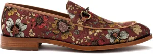 TAFT Russell Loafer in Copper Dahlia Handcrafted Floral Jacquard Men's Bit Loafer Sip-on