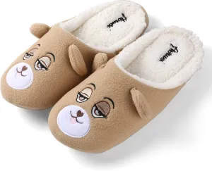 Teddy Bear Sleepy Eyes Slippers Comfy Slip-On for Boys/Girls (Unisex)