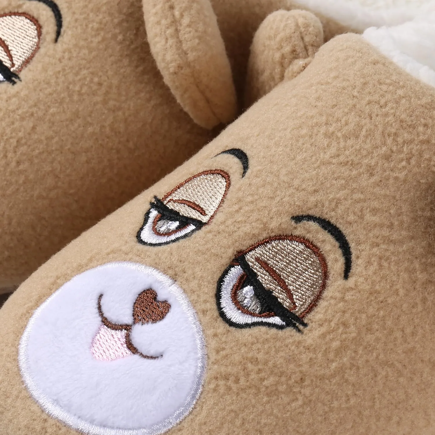 Teddy Bear Sleepy Eyes Slippers Comfy Slip-On for Boys/Girls (Unisex)
