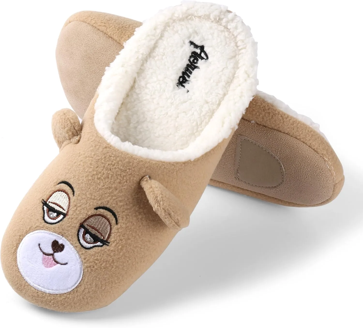 Teddy Bear Sleepy Eyes Slippers Comfy Slip-On for Boys/Girls (Unisex)