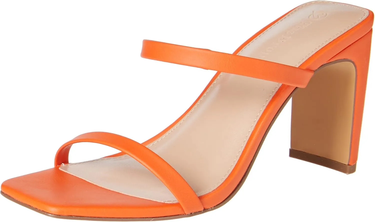 The Drop Women's Avery Square Toe Two Strap High Heeled Sandal