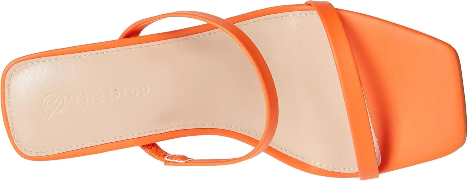 The Drop Women's Avery Square Toe Two Strap High Heeled Sandal