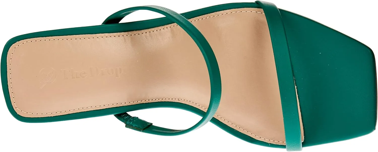 The Drop Women's Avery Square Toe Two Strap High Heeled Sandal