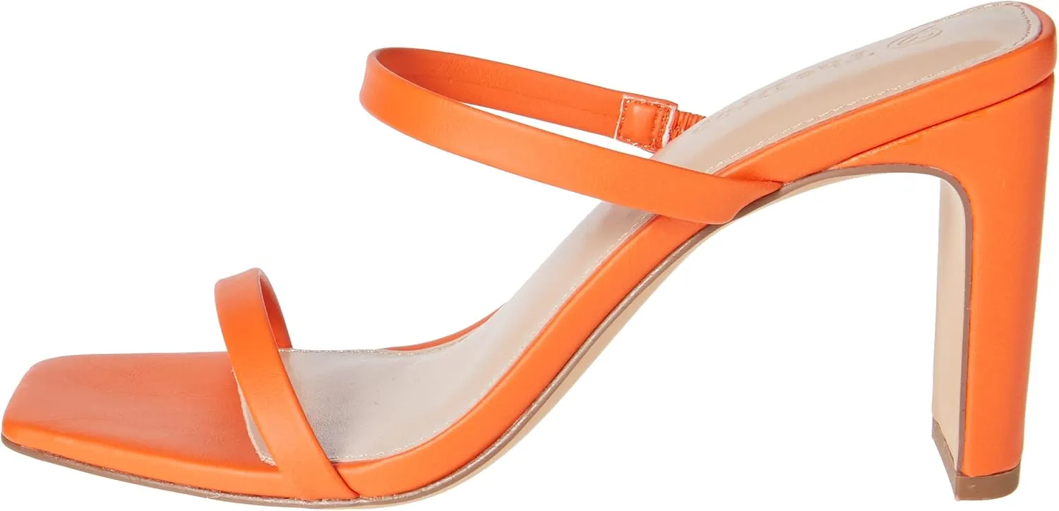 The Drop Women's Avery Square Toe Two Strap High Heeled Sandal