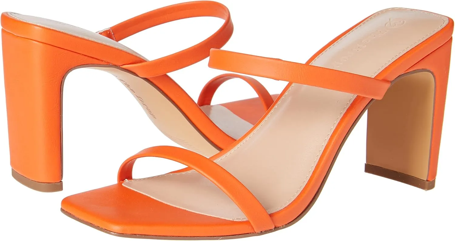 The Drop Women's Avery Square Toe Two Strap High Heeled Sandal