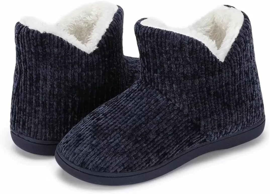 TUOBUQU Women Warm Bootie Slippers Fluffy Plush Indoor Outdoor Winter Booty Slippers