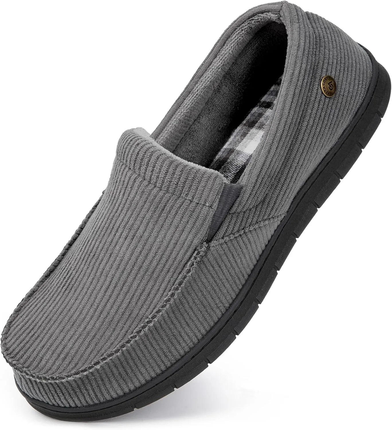 VeraCosy Men's Comfy House Shoes Cozy Soft Moccasin Indoor Bedroom Slippers