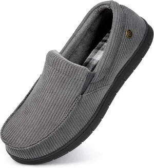 VeraCosy Men's Comfy House Shoes Cozy Soft Moccasin Indoor Bedroom Slippers