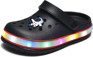 VIYEAR Toddler Light Up Sandals - Boy's & Girl's Garden & Beach Clogs - Indoor & Outdoor Slipper