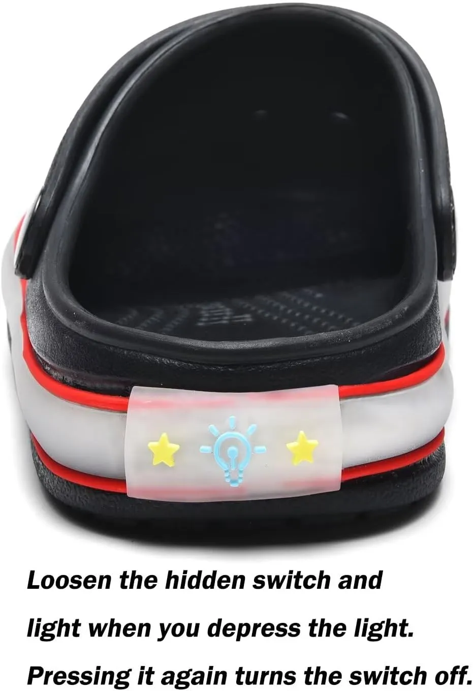 VIYEAR Toddler Light Up Sandals - Boy's & Girl's Garden & Beach Clogs - Indoor & Outdoor Slipper