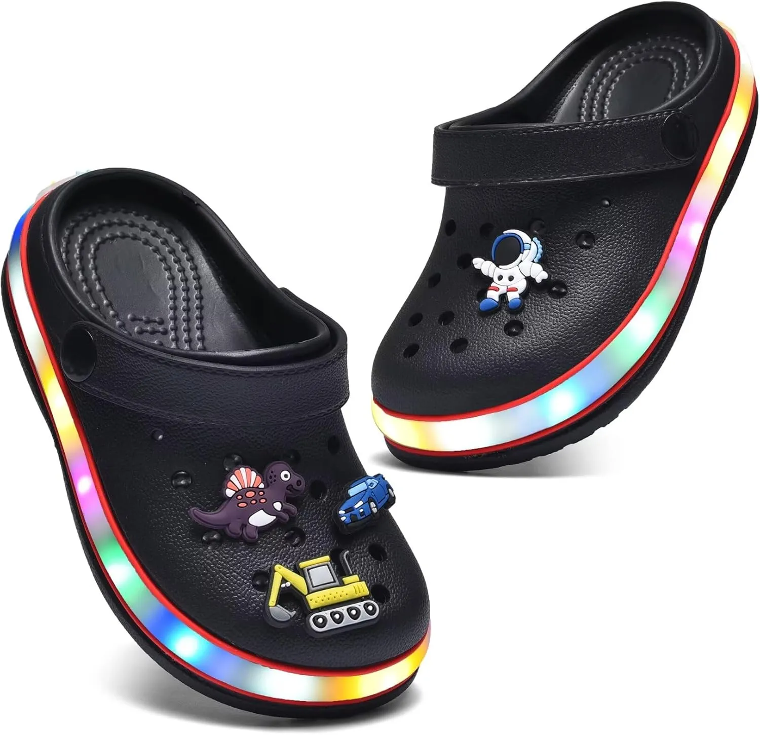 VIYEAR Toddler Light Up Sandals - Boy's & Girl's Garden & Beach Clogs - Indoor & Outdoor Slipper