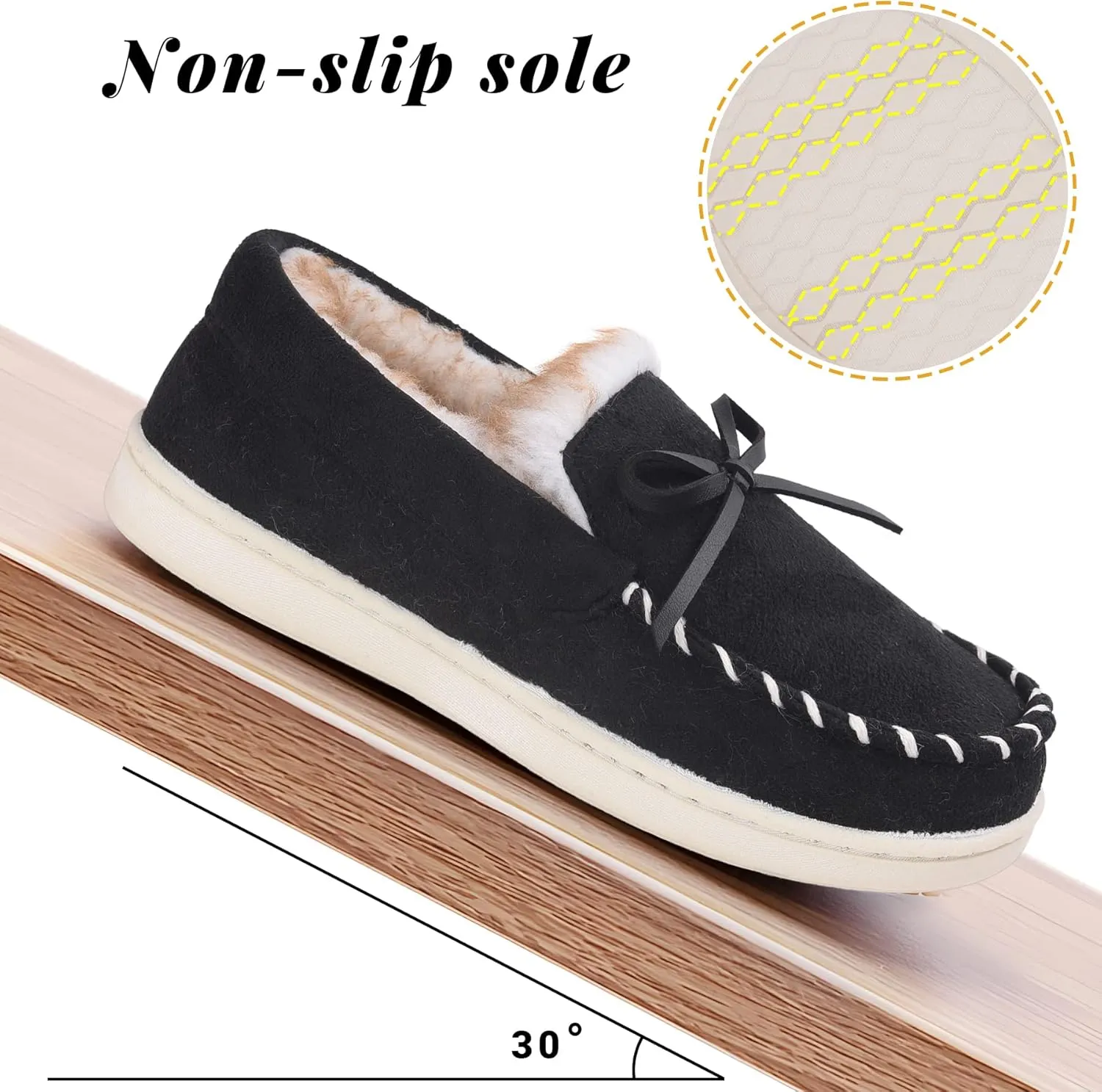 VONMAY Kids Slippers Boys Girls Moccasins House Shoes with Comfy Faux Fur Lining Memory Foam Slipper