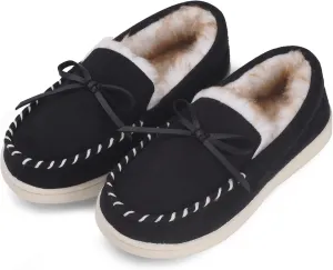 VONMAY Kids Slippers Boys Girls Moccasins House Shoes with Comfy Faux Fur Lining Memory Foam Slipper