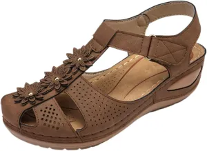 Wedge Sandals for Women Closed Toe Comfortable with Massage Function Outdoor Platform Orthotic Slippers Arch Support Shoes Plantar Fasciitis Summer 2025 Black Orthopedic Espadrilles Flats