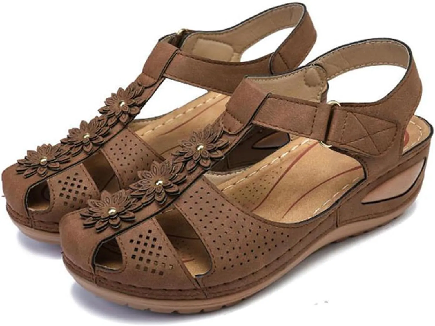 Wedge Sandals for Women Closed Toe Comfortable with Massage Function Outdoor Platform Orthotic Slippers Arch Support Shoes Plantar Fasciitis Summer 2025 Black Orthopedic Espadrilles Flats