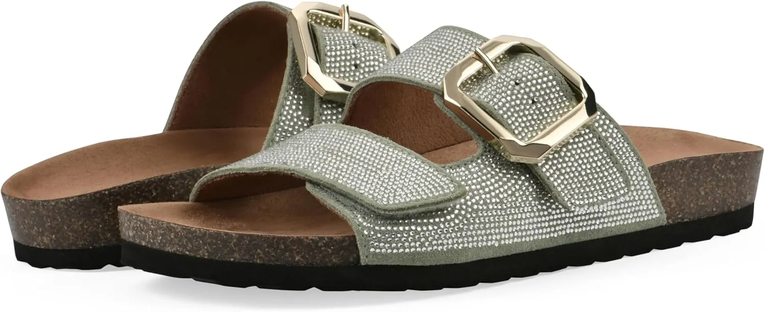 WHITE MOUNTAIN Women's Granitas Double-Strap Signature Comfort-Molded Footbed Sandal