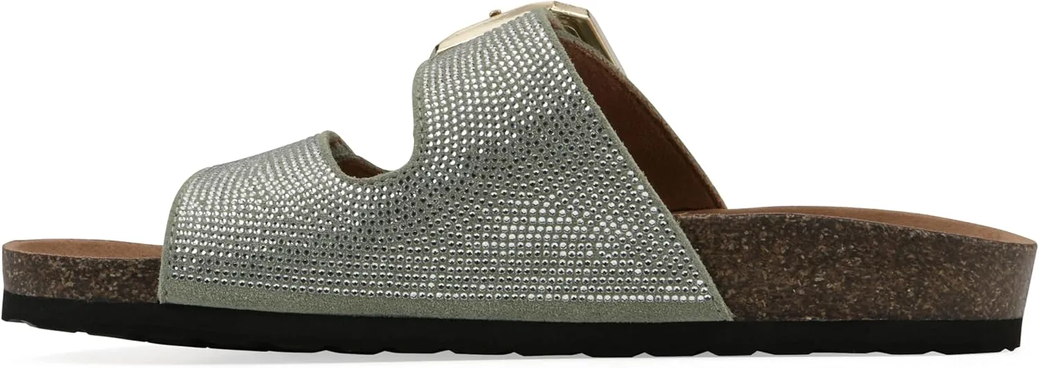 WHITE MOUNTAIN Women's Granitas Double-Strap Signature Comfort-Molded Footbed Sandal
