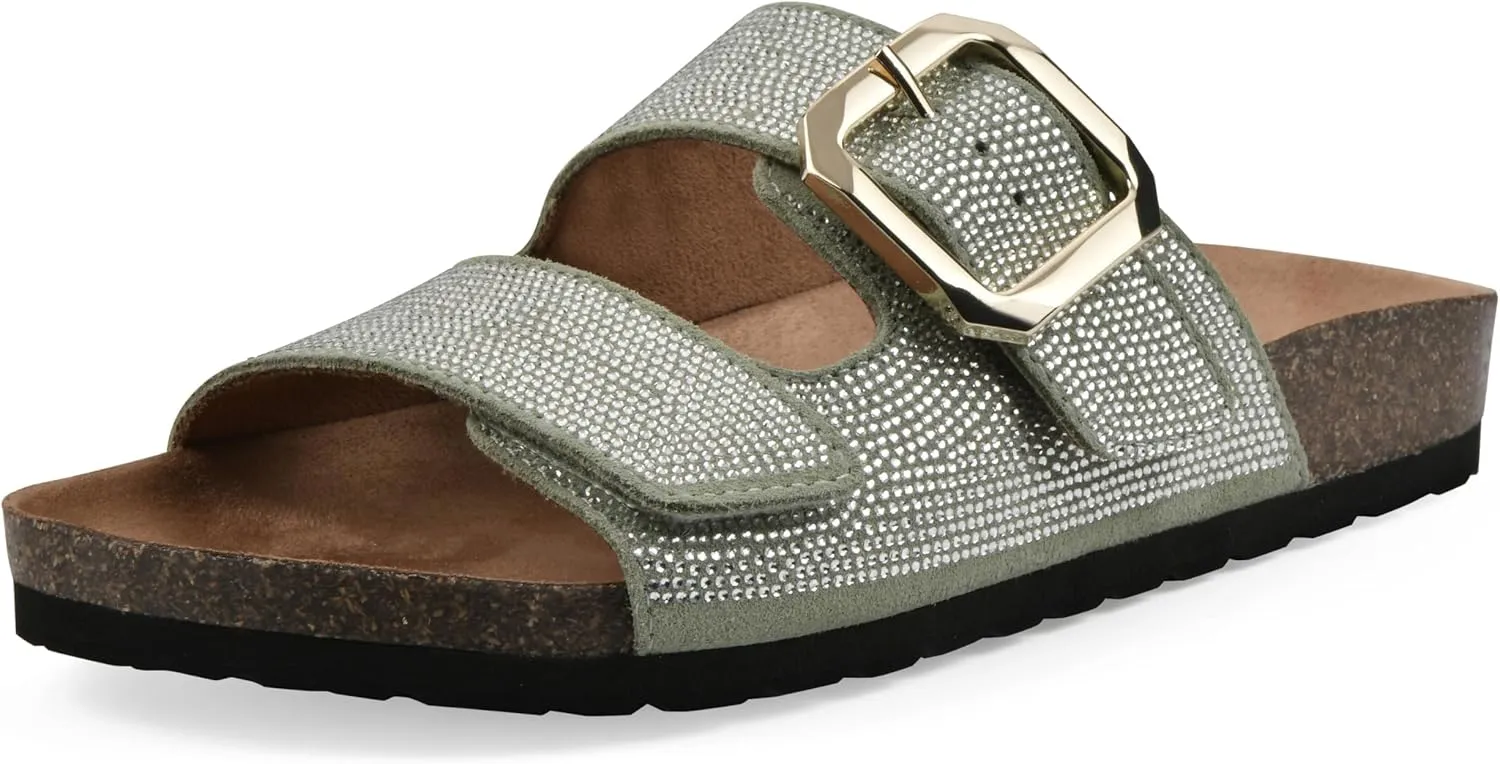 WHITE MOUNTAIN Women's Granitas Double-Strap Signature Comfort-Molded Footbed Sandal