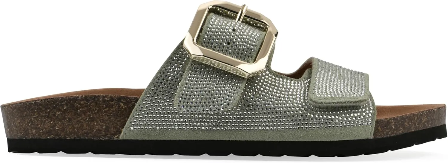 WHITE MOUNTAIN Women's Granitas Double-Strap Signature Comfort-Molded Footbed Sandal