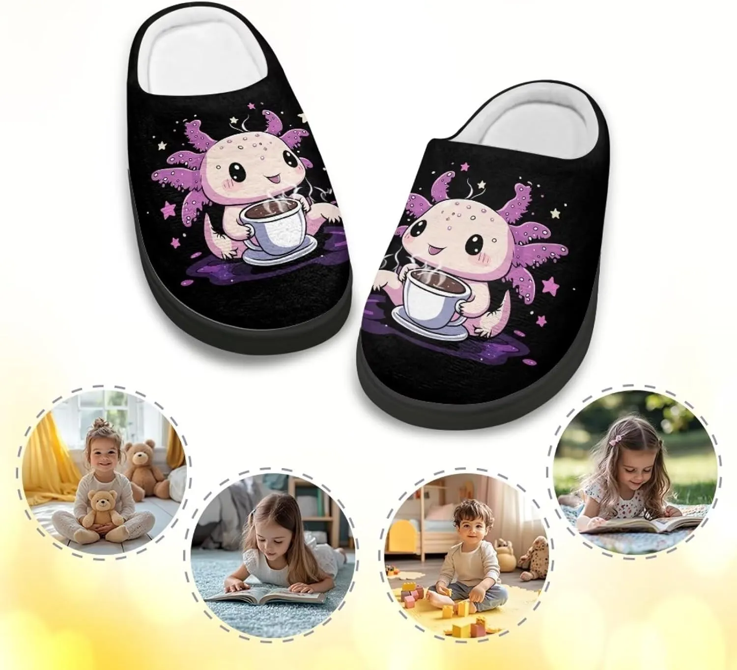 Winter Warm Slippers for Girls Kids Boys Size 9-15 Indoor Outdoor Fuzzy Slippers