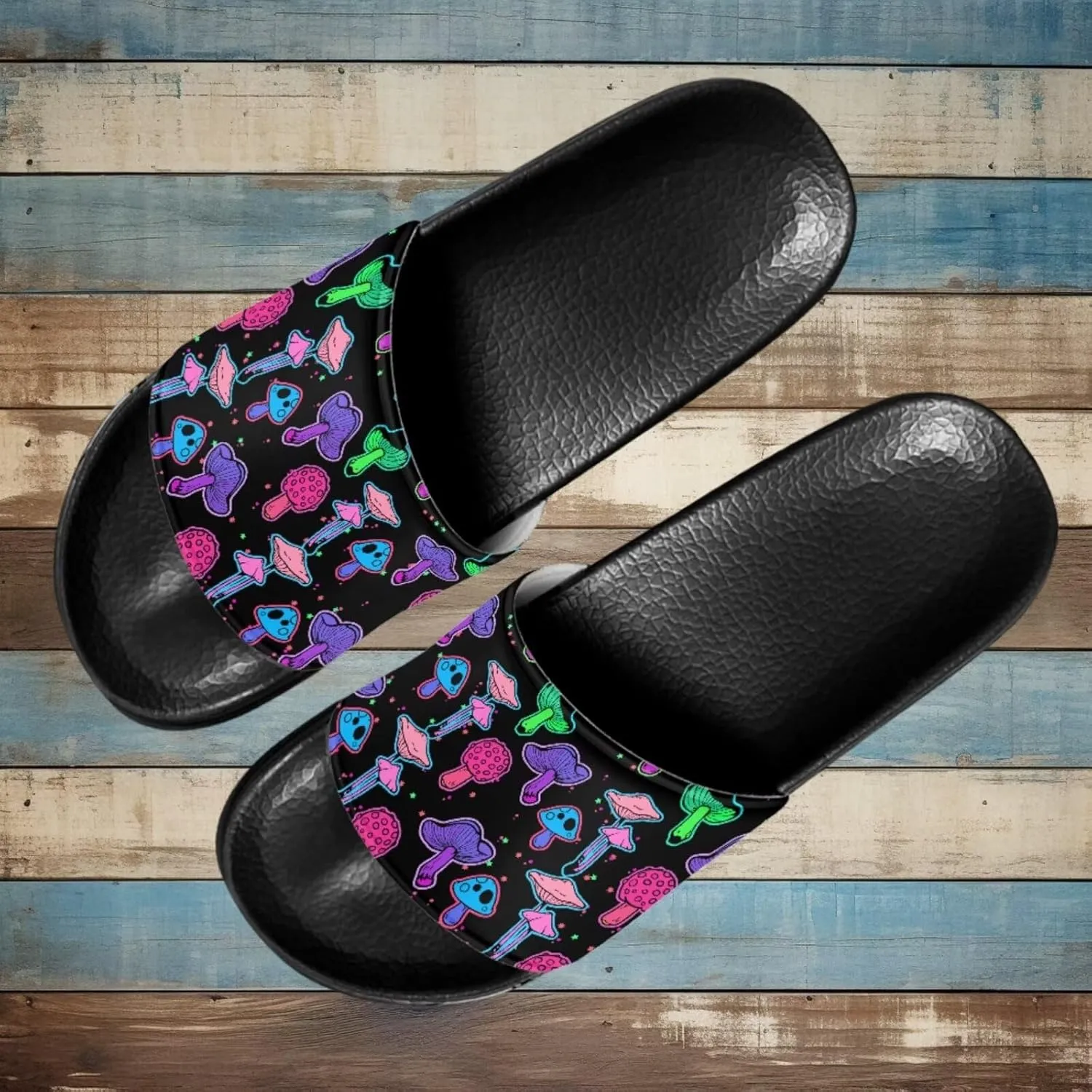 Women Casual Non-slip Slide Sandals, Open Toe House Sole Slipper Comfy Flat Slides Slipper for Bathroom Beach