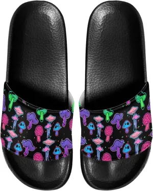 Women Casual Non-slip Slide Sandals, Open Toe House Sole Slipper Comfy Flat Slides Slipper for Bathroom Beach