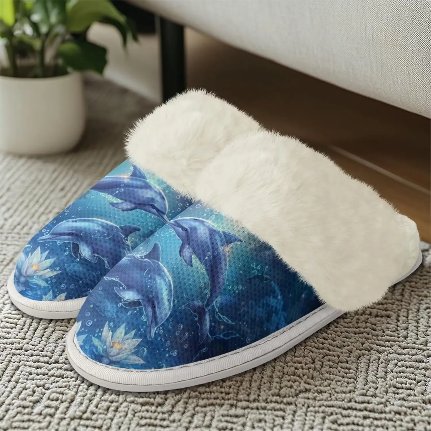 Women Men Slipper Fuzzy Slippers Lightweight House Slipper Non-slip Casual Slippers Indoor Shoes