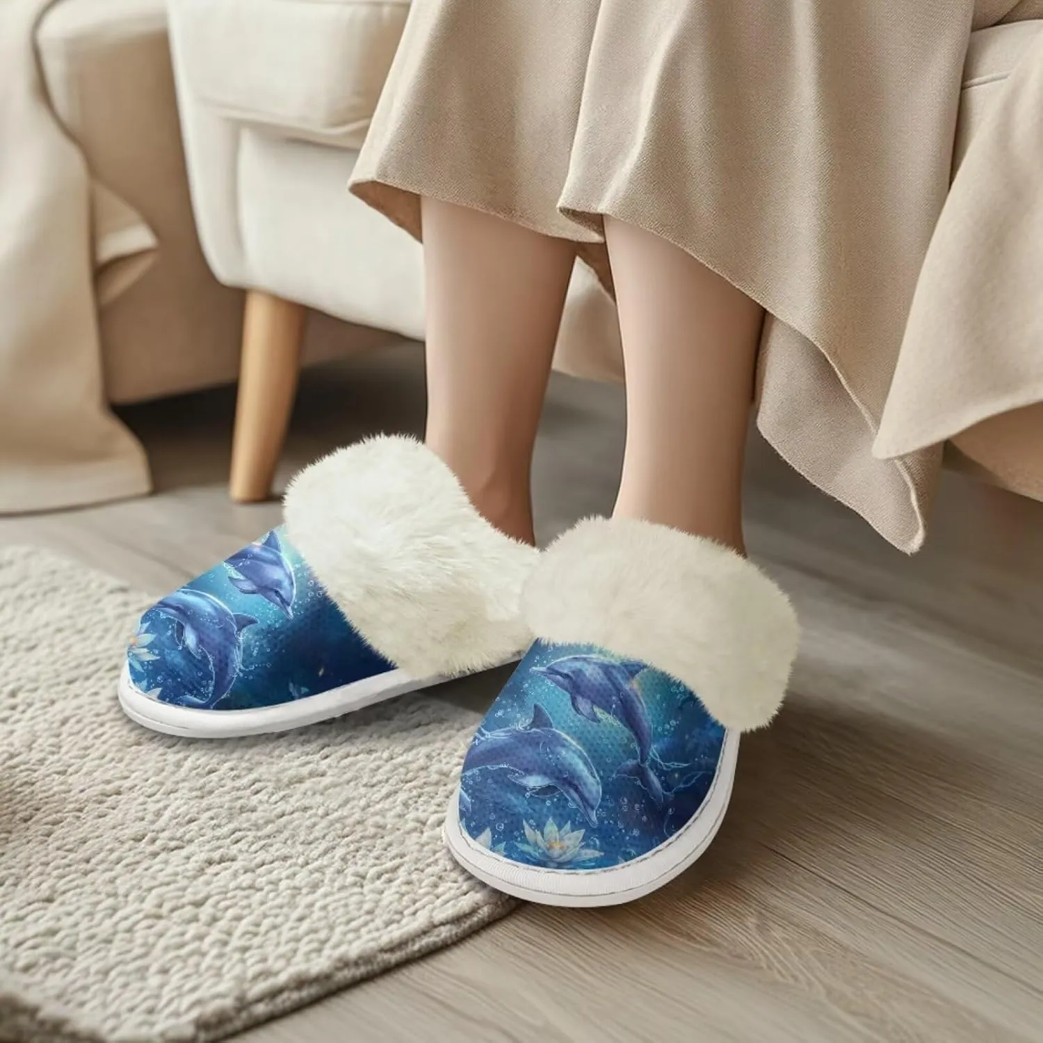 Women Men Slipper Fuzzy Slippers Lightweight House Slipper Non-slip Casual Slippers Indoor Shoes