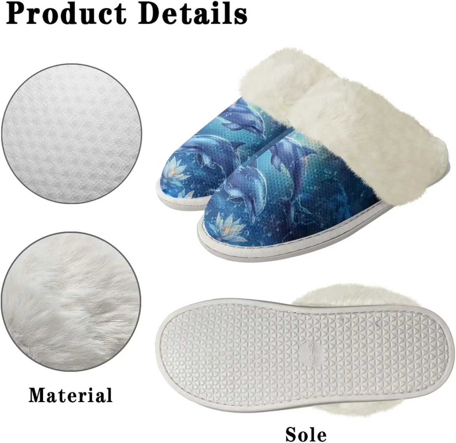 Women Men Slipper Fuzzy Slippers Lightweight House Slipper Non-slip Casual Slippers Indoor Shoes
