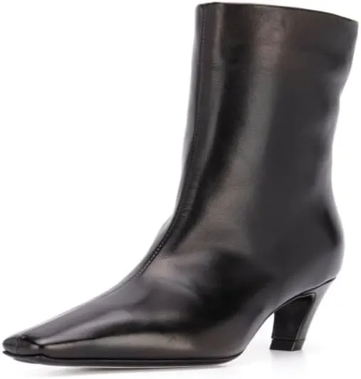 Women's Fashion Low Heel Ankle Boots Square Toe Slip On Kitten Heel Bootie Crocodile Animal Print Faux Suede Matte Leather 2 Inches Heel Party Boots