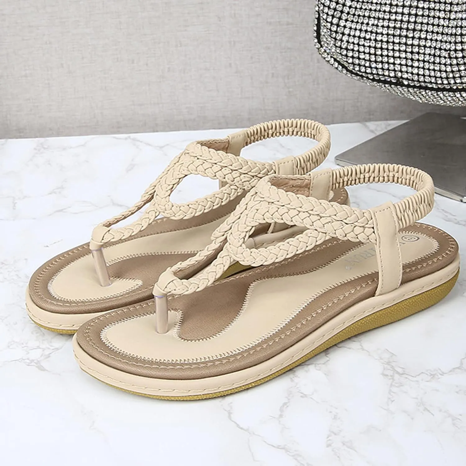 Women's Flat Sandals 2024 Buckle Summer Women's Wedges Sandals Shoes Fashion For Women Strap Sandals Shoes Women's