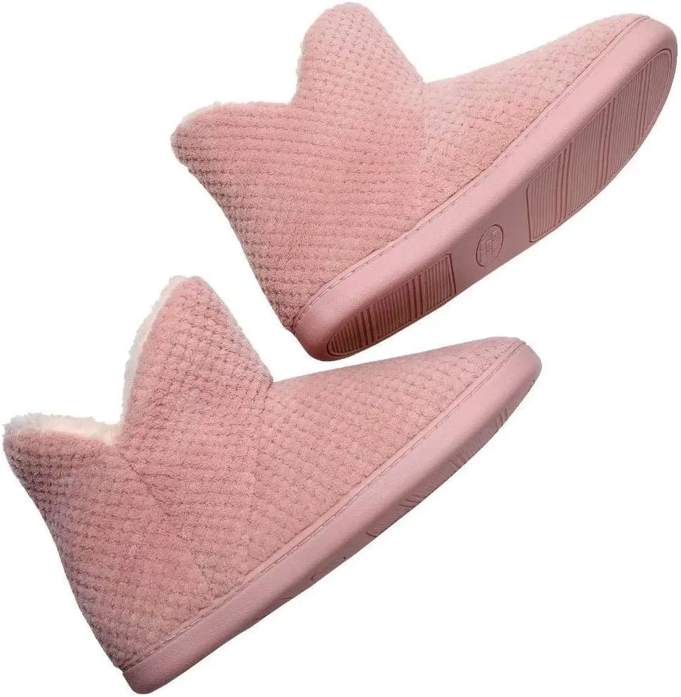 Women's furry Bootie Slippers Comfy Warm House Slippers with Plush Faux Fur Lining Outdoor Indoor