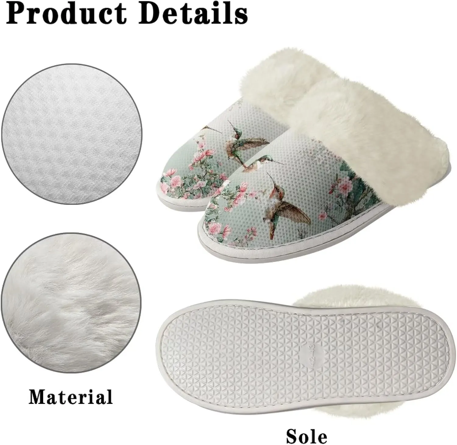 Women's Fuzzy Slip-on Slippers Cozy Lightweight House Slippers Non Slip Home Slippers Warm Winter Indoor Bedroom Slippers