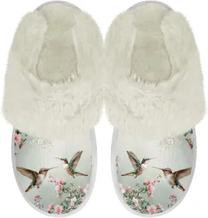 Women's Fuzzy Slip-on Slippers Cozy Lightweight House Slippers Non Slip Home Slippers Warm Winter Indoor Bedroom Slippers