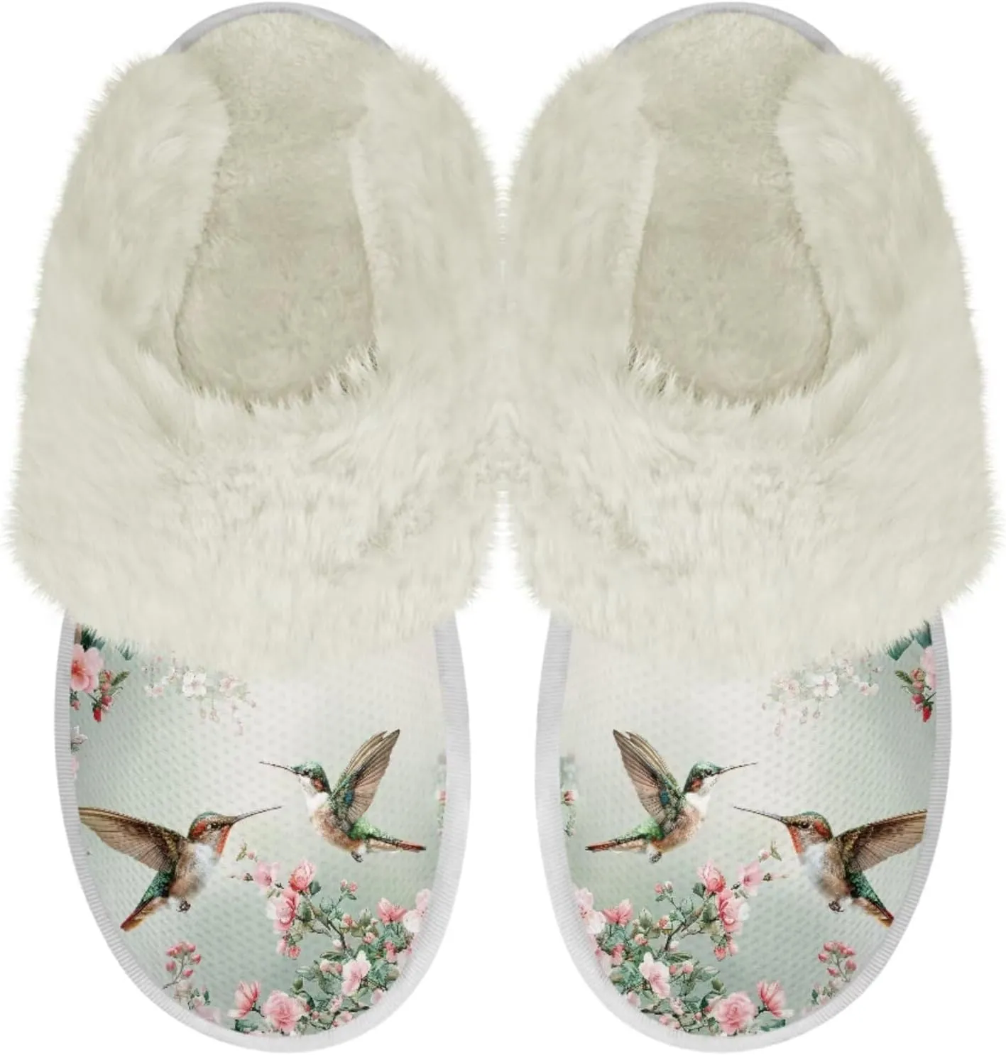 Women's Fuzzy Slip-on Slippers Cozy Lightweight House Slippers Non Slip Home Slippers Warm Winter Indoor Bedroom Slippers