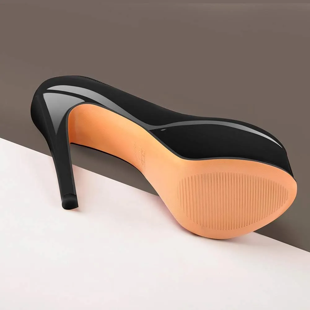 Women's High Heel Platform Round Closed Toe Dress Pump Shoes